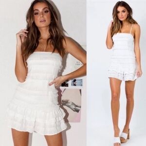 Princess Polly Molina Ruffle Fringe Detail Mini Dress